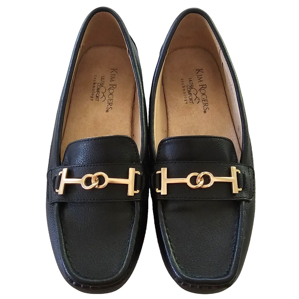 Kim Rogers Cheryl Loafers Women’s 6.5 Black NWOT Comfort Slip On Gold Bit Shoe - Picture 5 of 9